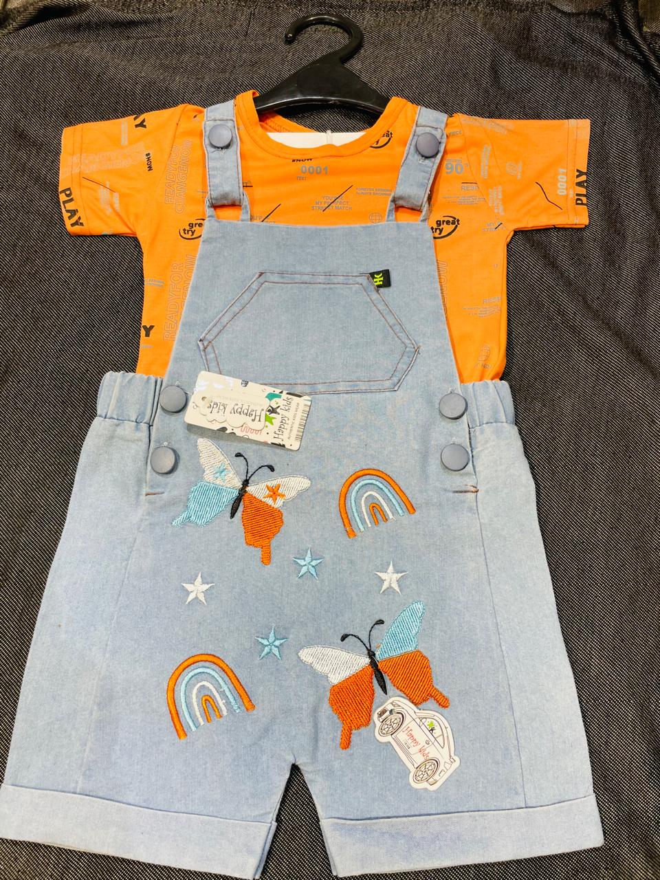 Baby Boys Butterfly Dungaree Shorts Set of 6 Pieces