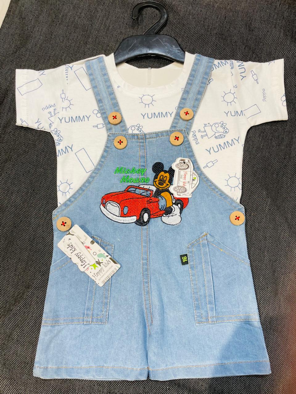 Mickey Mouse Car Ride Dungaree set of 6 pieces