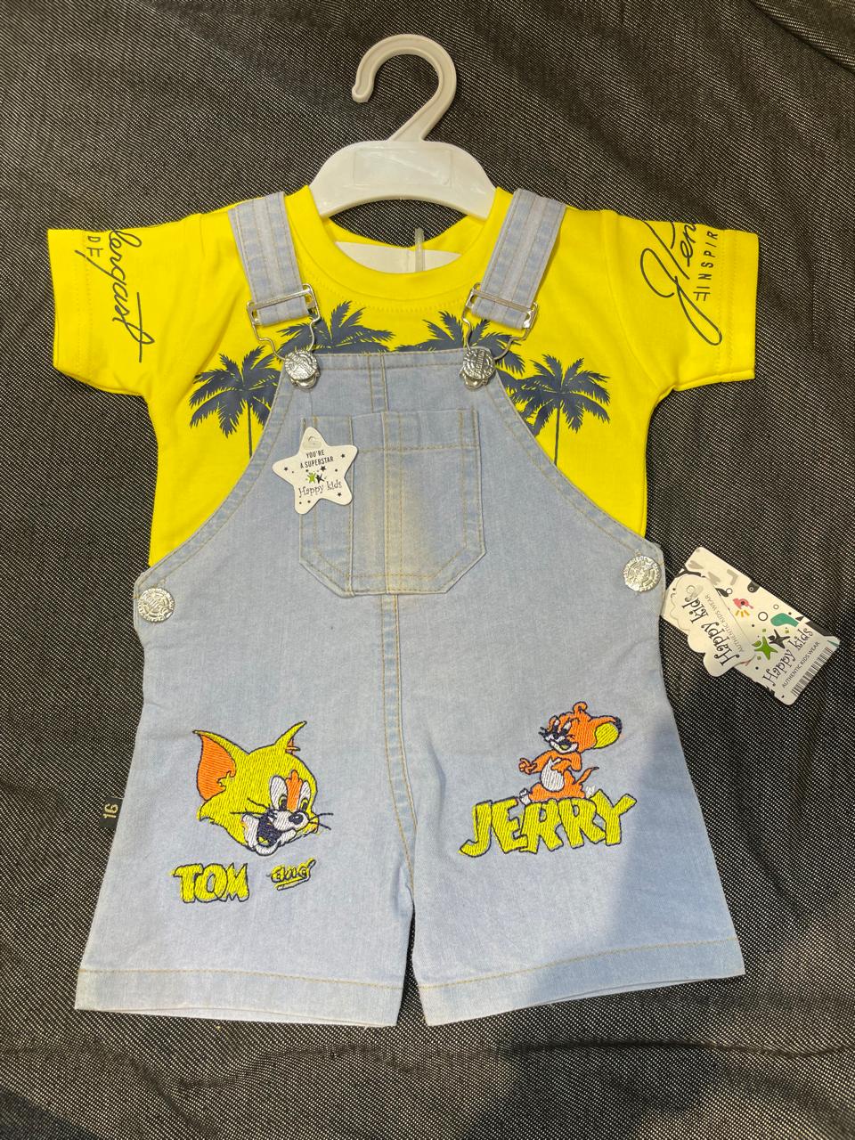 Boys Tom & Jerry Denim Dungaree Set of 6 pieces