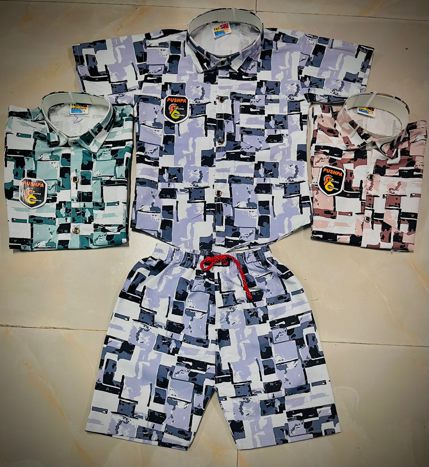 Short Sleeve Printed Shirt & Matching Shorts