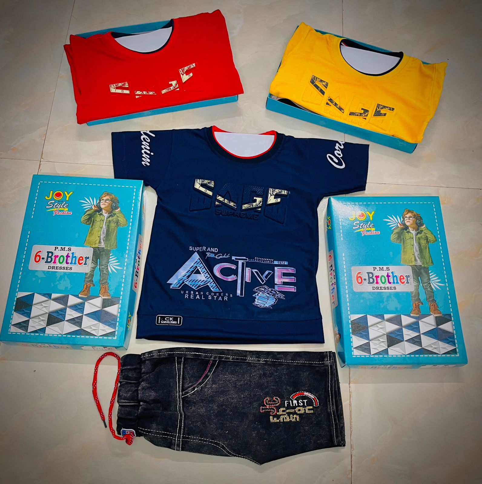 Stylish Summer T-Shirt & Shorts Set of 6 pieces