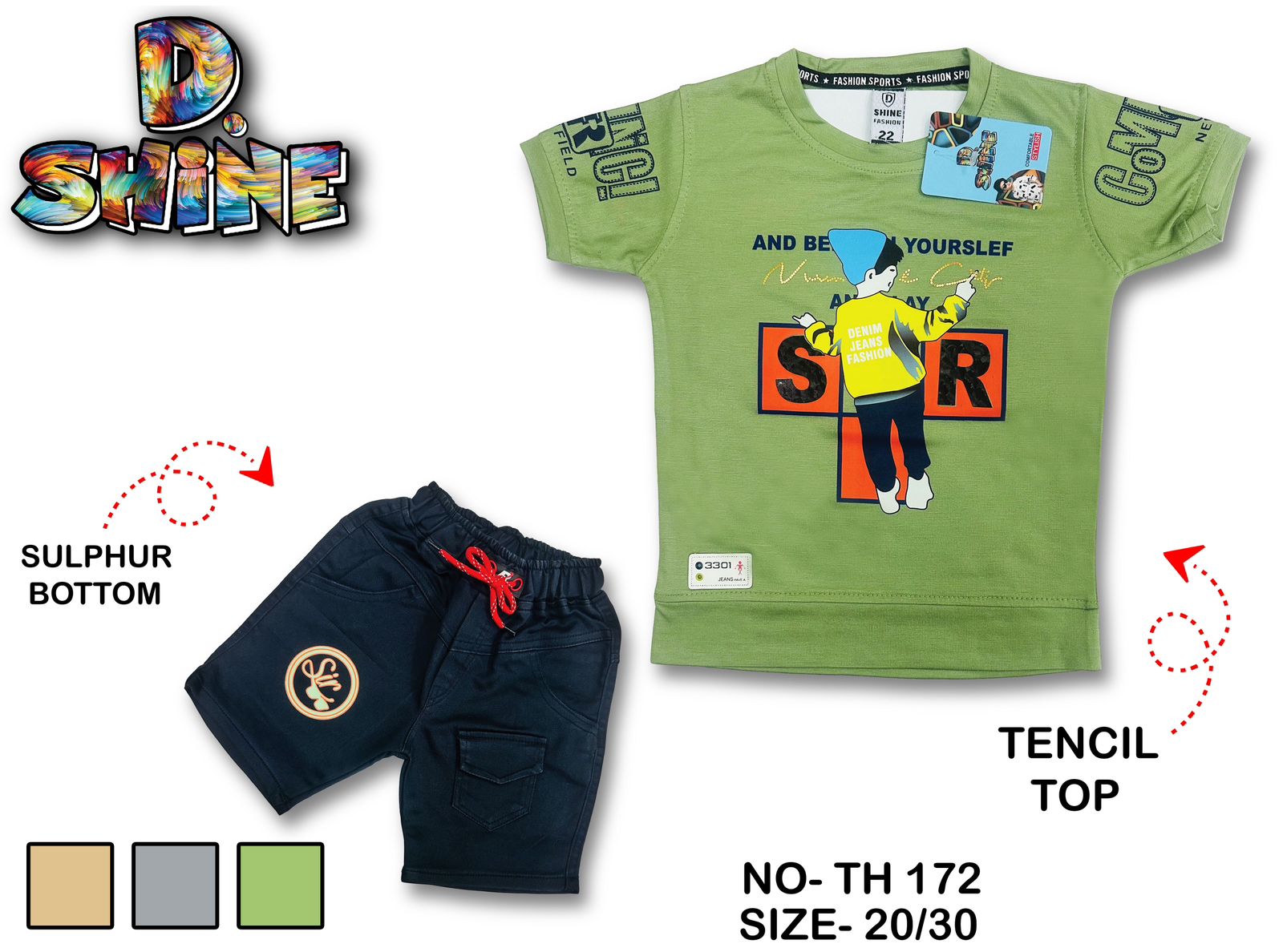 Baby Kids' Boys Tshirt and  Pant Set of 6 Pieces[3 COLOR]
