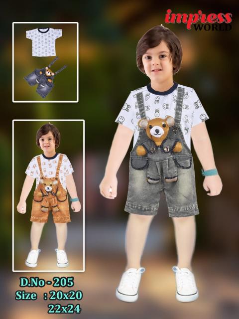 Boys Cartoon T-Shirt & Denim Teddy Dungaree set of 6 piece