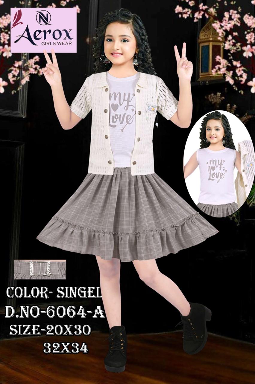Baby Kid Girl Set – “My Love” T-Shirt, Button-Up Shirt & Ruffled Skirt Set of 6 pieces