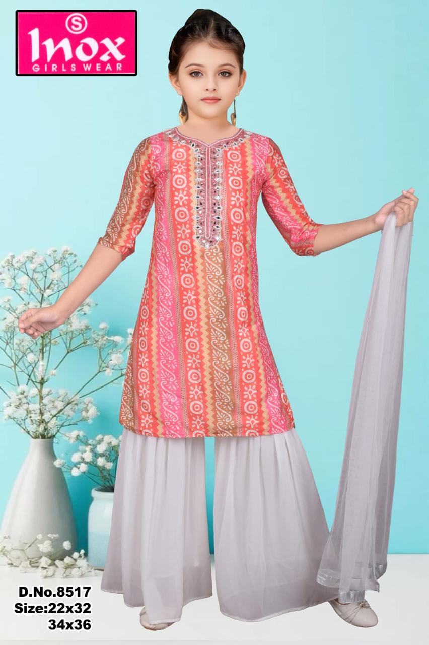 KIDS GIRL Kurti with Sharara pants and Dupatta SET OF 6 PIECES