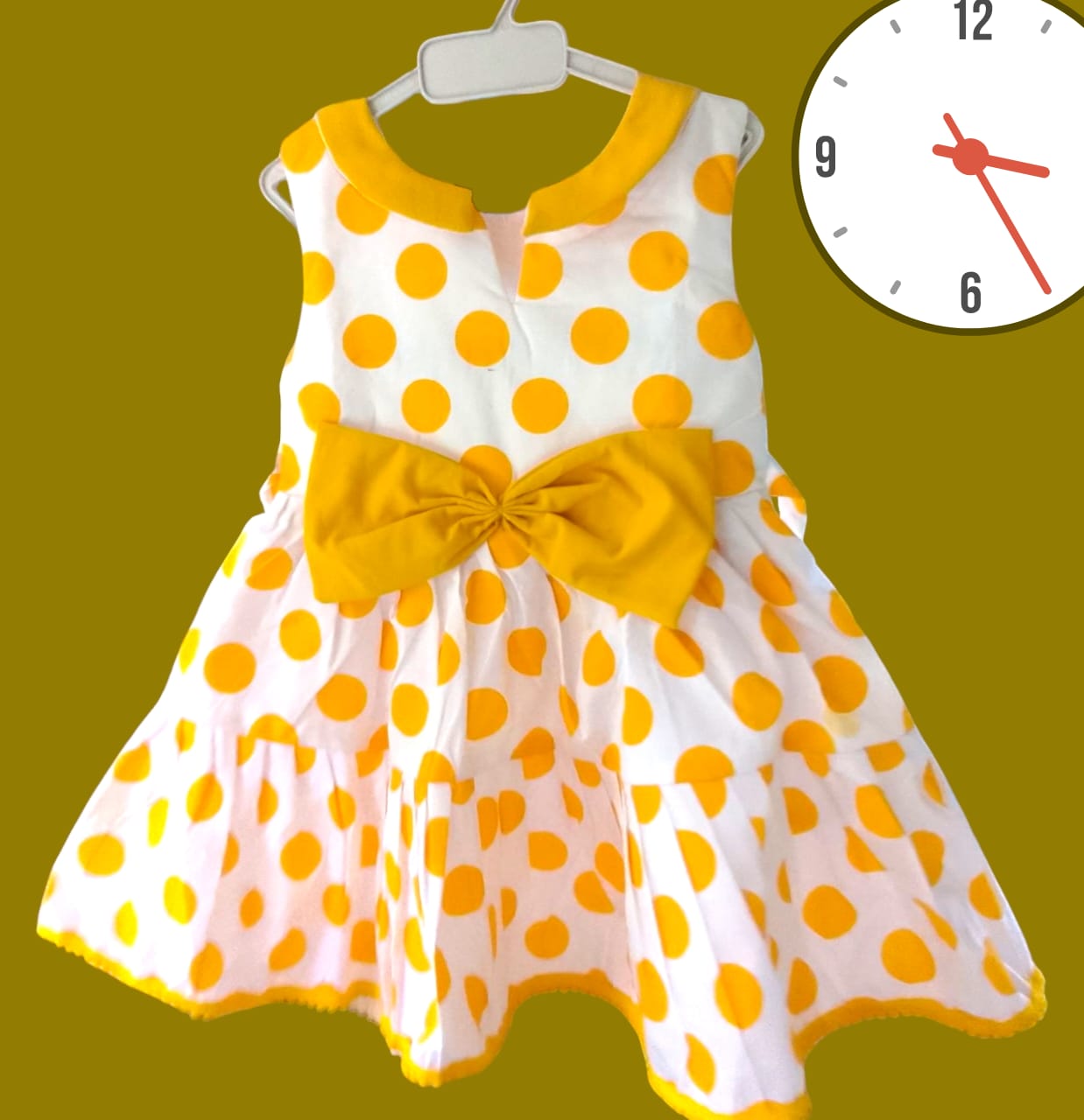 Baby Girls' Polka Dot Fit & Flare Dress Set Of 6 Pieces wth 3 colour