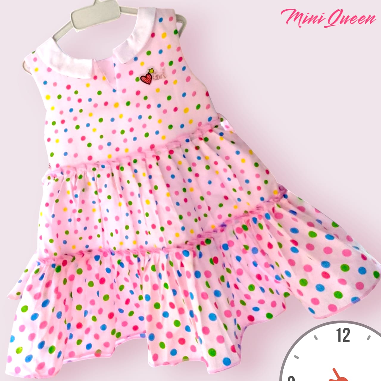 Baby Girl's Polka Dot Frock Dress Set Of 6 Pieces