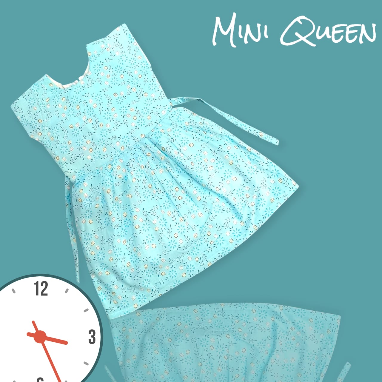 Mini Queen Yellow & Light Blue Floral baby Girls' Dress Set Of 6 Pieces[3 COLOR]